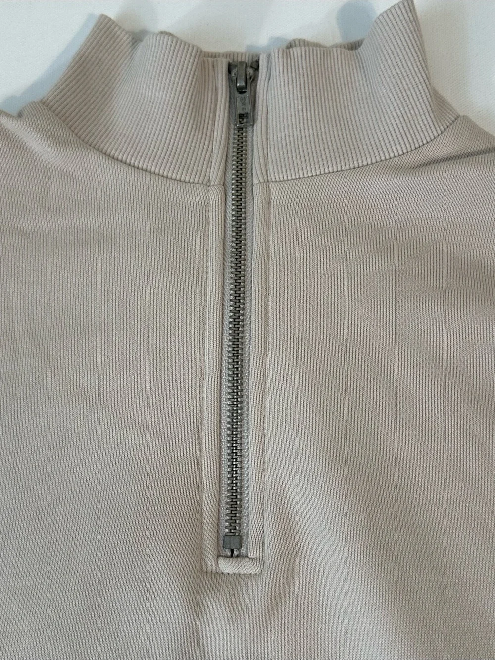 ASOS - MENS - HALF ZIP NEUTRAL BEIEGE TAN SWEATER